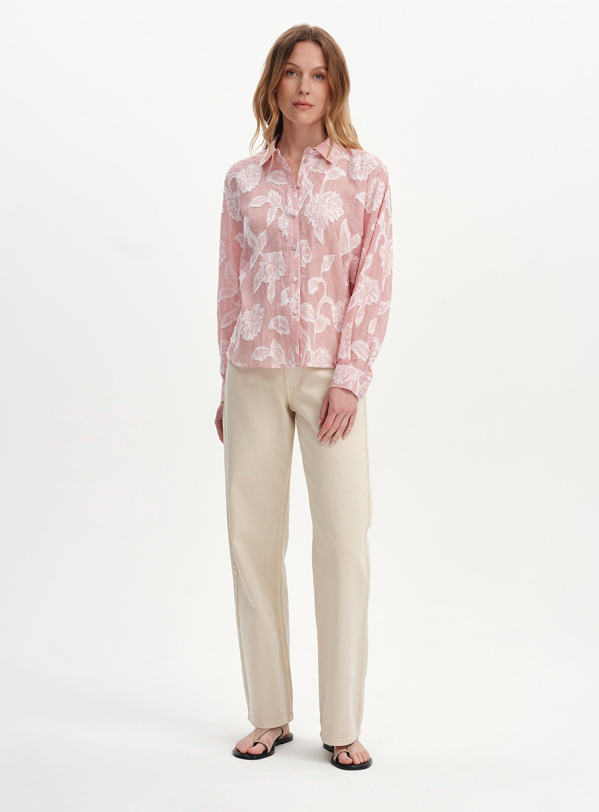 FINERY Heidi Floral Stripe Collared Blouse 20 - Image 4 thumbnail